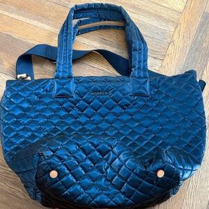 MZ Wallace Medium Metro Deluxe Navy Quilted Tote